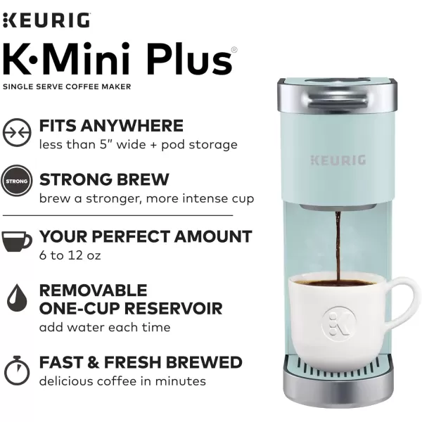 Keurig KMini Plus Single Serve KCup Pod Coffee Maker BlackMisty Green