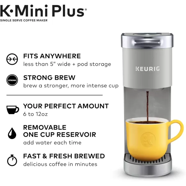 Keurig KMini Plus Single Serve KCup Pod Coffee Maker BlackStudio Gray