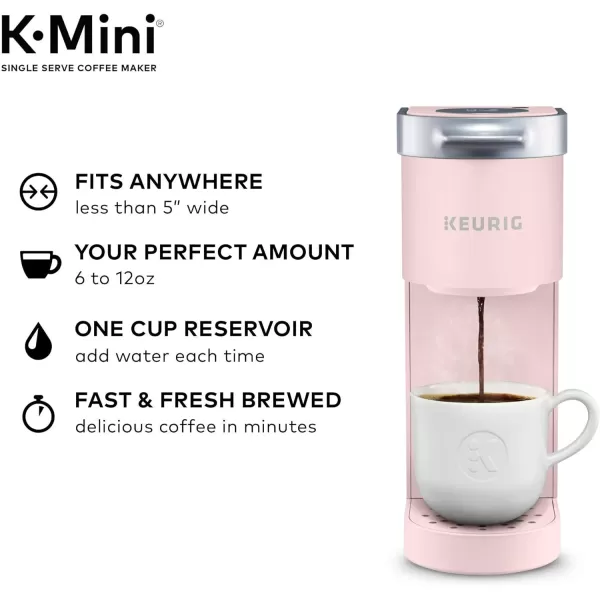 Keurig KMini Single Serve KCup Pod Coffee Maker Dusty Rose 6 to 12 oz Brew SizesDusty Rose