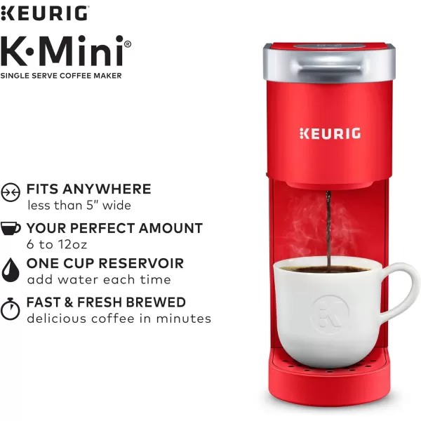 Keurig KMini Single Serve KCup Pod Coffee Maker Dusty Rose 6 to 12 oz Brew SizesPoppy Red