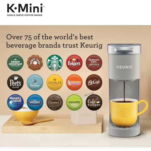 Keurig KMini Single Serve KCup Pod Coffee Maker Dusty Rose 6 to 12 oz Brew SizesStudio Gray