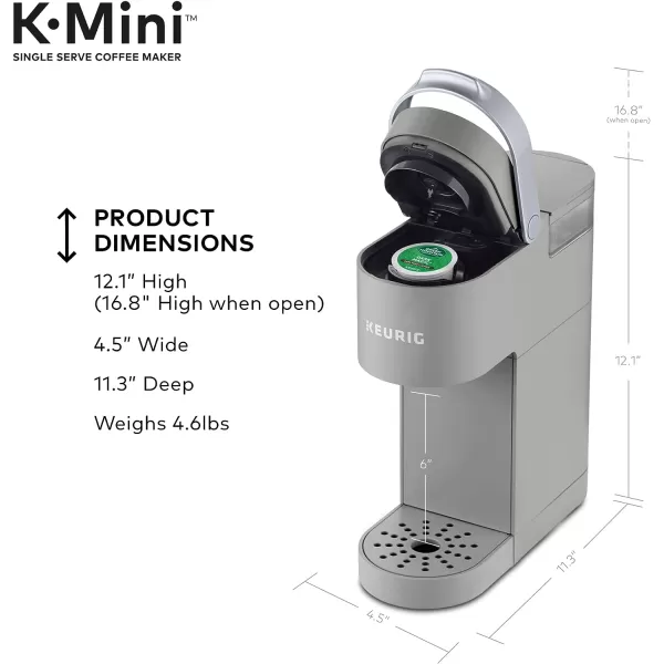 Keurig KMini Single Serve KCup Pod Coffee Maker Dusty Rose 6 to 12 oz Brew SizesStudio Gray