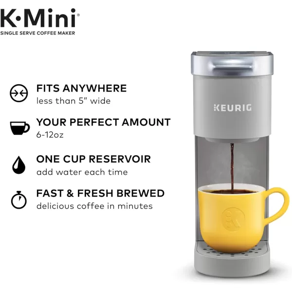 Keurig KMini Single Serve KCup Pod Coffee Maker Dusty Rose 6 to 12 oz Brew SizesStudio Gray