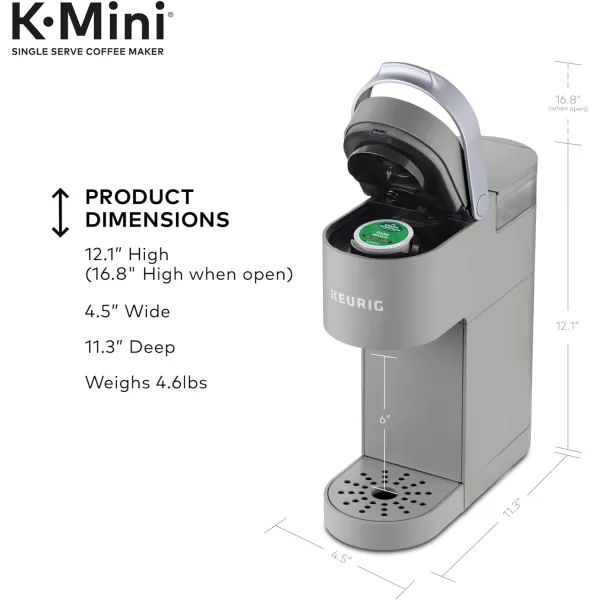 Keurig KMini Single Serve KCup Pod Coffee Maker Dusty Rose 6 to 12 oz Brew SizesStudio Gray