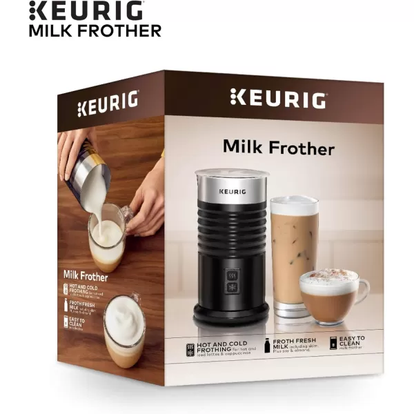 Keurig Standalone Frother Works NonDairy Milk Hot and Cold Frothing 6 Oz BlackBlack