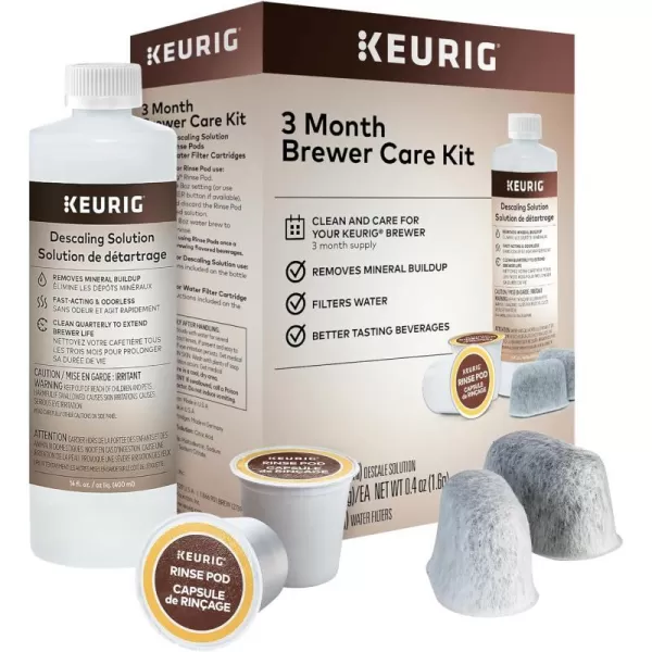 Keurig 3Month Brewer Maintenance Kit Includes Descaling Solution Water Filter Cartridges amp Rinse Pods Compatible Classic10 amp 20 KCup Coffee Makers 7 CountMaintenance Kit