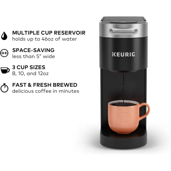 Keurig K Slim Single Serve KCup Pod Coffee Maker with 3 Brew Sizes Multistream Technology 46oz Removable Reservoir Scarlet RedBlack