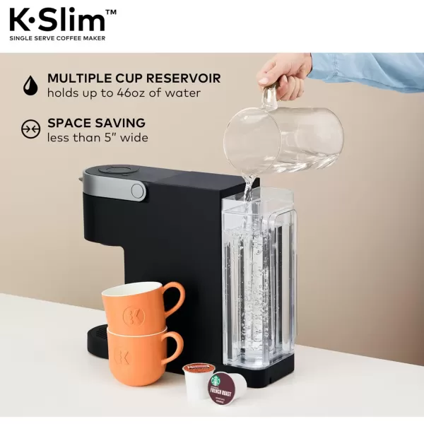 Keurig K Slim Single Serve KCup Pod Coffee Maker with 3 Brew Sizes Multistream Technology 46oz Removable Reservoir Scarlet RedBlack