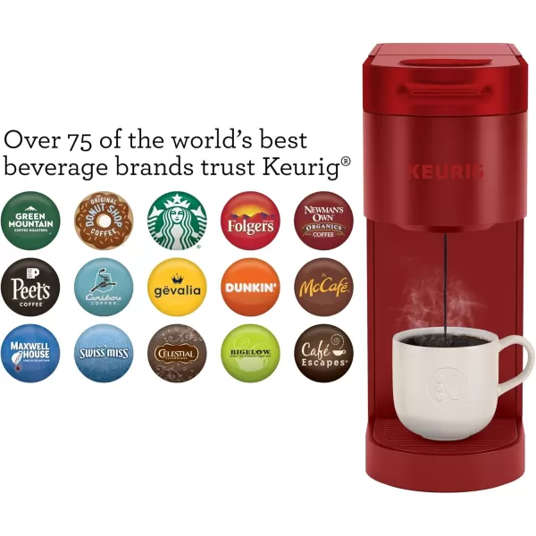 Keurig K Slim Single Serve KCup Pod Coffee Maker with 3 Brew Sizes Multistream Technology 46oz Removable Reservoir Scarlet RedScarlet Red