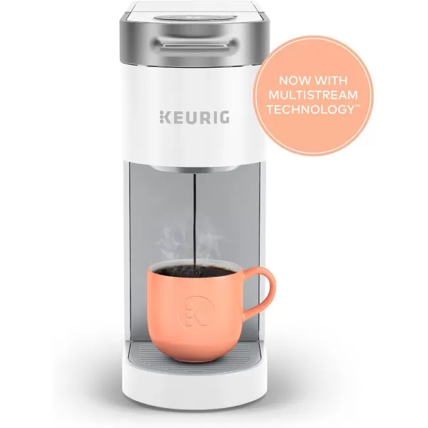 Keurig K Slim Single Serve KCup Pod Coffee Maker with 3 Brew Sizes Multistream Technology 46oz Removable Reservoir Scarlet RedWhite