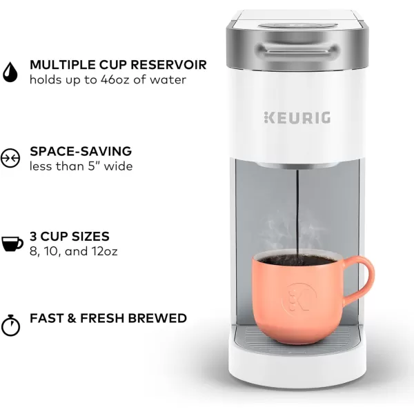 Keurig K Slim Single Serve KCup Pod Coffee Maker with 3 Brew Sizes Multistream Technology 46oz Removable Reservoir Scarlet RedWhite