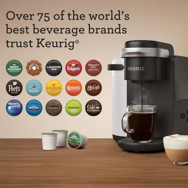 Keurig KCaf SMART Single Serve Coffee Maker with WiFi Compatibility Latte and Cappuccino Machine with BuiltIn Frother 6 Brew Sizes Compatible with Alexa BlackDark Charcoal