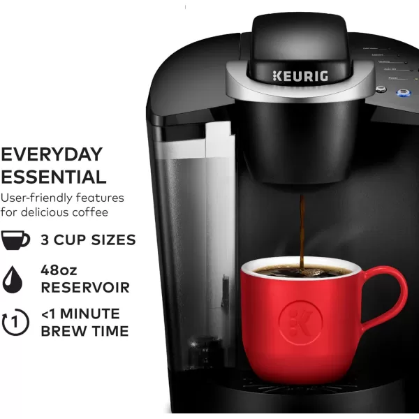 Keurig KClassic Single Serve KCup Pod Coffee Maker with 3 Brew Sizes 48oz Removable Reservoir BlackBlack