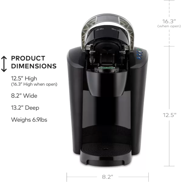 Keurig KCompact SingleServe KCup Pod Coffee Maker with 3 Brew Sizes Smart Start Feature 36oz Removable Reservoir BlackBlack