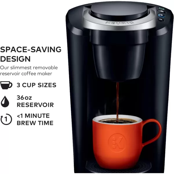 Keurig KCompact SingleServe KCup Pod Coffee Maker with 3 Brew Sizes Smart Start Feature 36oz Removable Reservoir BlackBlack