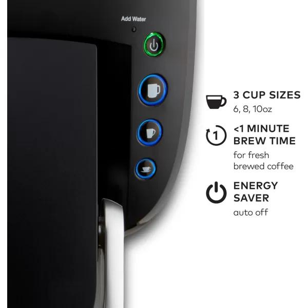 Keurig KCompact SingleServe KCup Pod Coffee Maker with 3 Brew Sizes Smart Start Feature 36oz Removable Reservoir BlackBlack