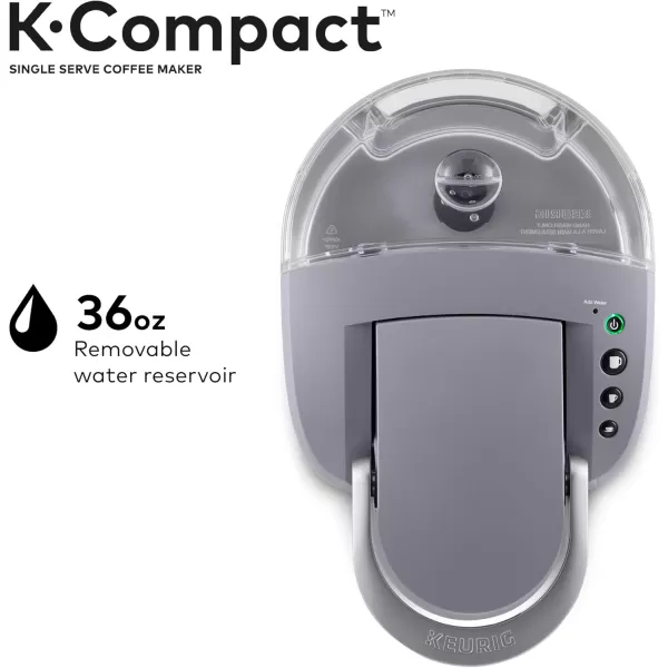 Keurig KCompact SingleServe KCup Pod Coffee Maker with 3 Brew Sizes Smart Start Feature 36oz Removable Reservoir BlackGray