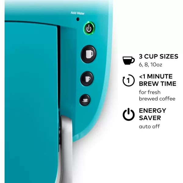 Keurig KCompact SingleServe KCup Pod Coffee Maker with 3 Brew Sizes Smart Start Feature 36oz Removable Reservoir BlackTurquoise