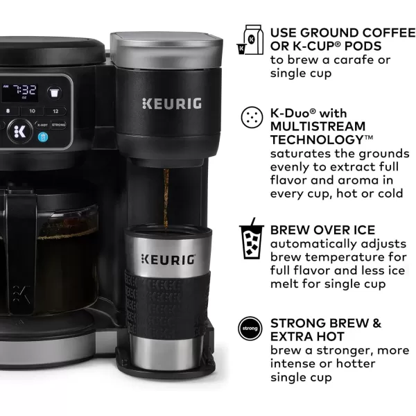 Keurig KDuo Hot ampamp Iced Single Serve ampamp Carafe Coffee Maker MultiStream Technology 72oz Reservoir Gen 2