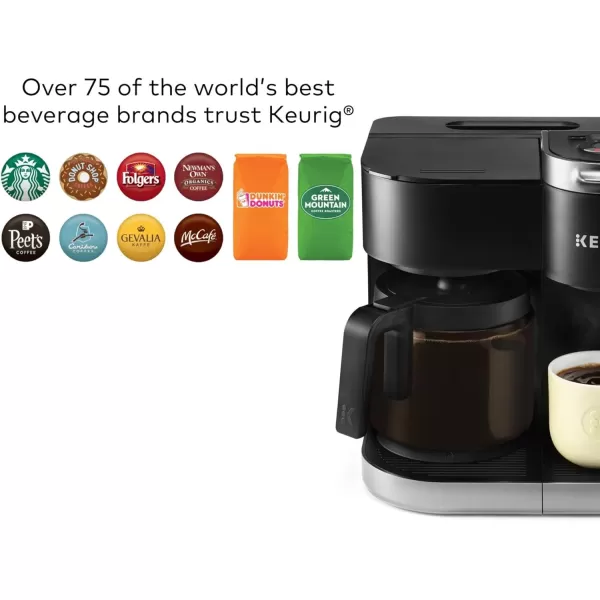 Keurig KDuo Single Serve KCup Pod ampamp Carafe Coffee Maker with Multiple Brew Sizes 60oz Removable Reservoir Programmable Auto Brew Carafe Gen 1 Black