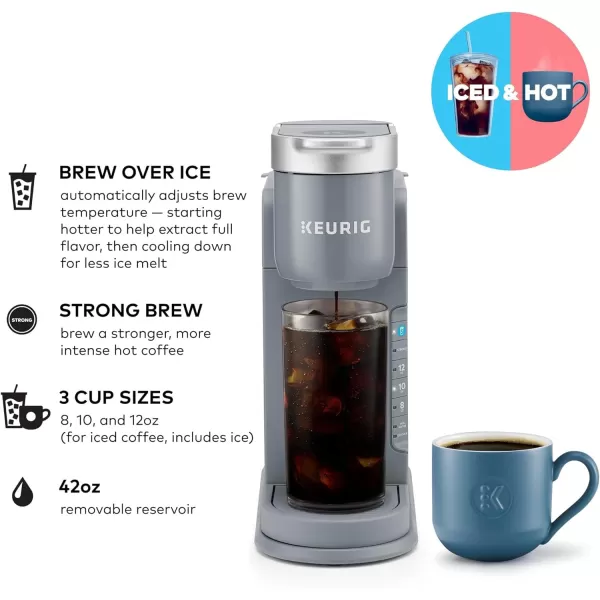 Keurig KIced Coffee Maker Single Serve KCup Pod Iced Coffee Maker With Hot and Cold Coffee Capabilities Brews Any KCup Pod WhiteGray