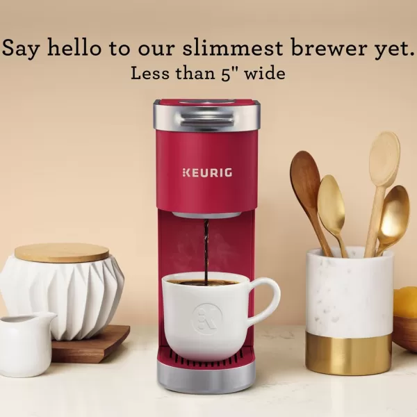 Keurig KMini Plus Single Serve KCup Pod Coffee Maker with 6 to 12oz Brew Size Stores up to 9 KCup Pods Travel Mug Friendly Matte BlackCardinal Red