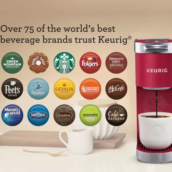 Keurig KMini Plus Single Serve KCup Pod Coffee Maker with 6 to 12oz Brew Size Stores up to 9 KCup Pods Travel Mug Friendly Matte BlackCardinal Red