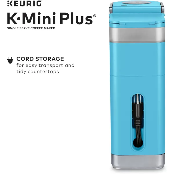 Keurig KMini Plus Single Serve KCup Pod Coffee Maker with 6 to 12oz Brew Size Stores up to 9 KCup Pods Travel Mug Friendly Matte BlackCool Aqua