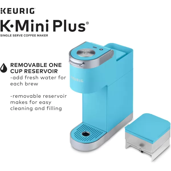 Keurig KMini Plus Single Serve KCup Pod Coffee Maker with 6 to 12oz Brew Size Stores up to 9 KCup Pods Travel Mug Friendly Matte BlackCool Aqua