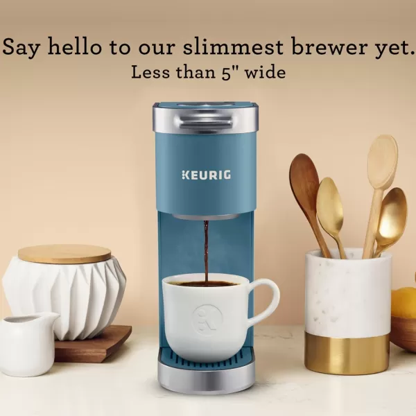 Keurig KMini Plus Single Serve KCup Pod Coffee Maker with 6 to 12oz Brew Size Stores up to 9 KCup Pods Travel Mug Friendly Matte BlackEvening Teal