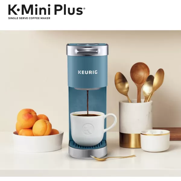 Keurig KMini Plus Single Serve KCup Pod Coffee Maker with 6 to 12oz Brew Size Stores up to 9 KCup Pods Travel Mug Friendly Matte BlackEvening Teal