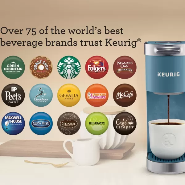 Keurig KMini Plus Single Serve KCup Pod Coffee Maker with 6 to 12oz Brew Size Stores up to 9 KCup Pods Travel Mug Friendly Matte BlackEvening Teal