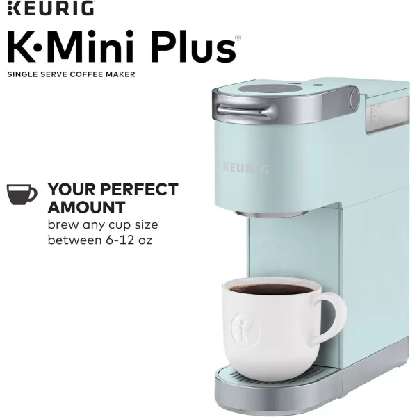 Keurig KMini Plus Single Serve KCup Pod Coffee Maker with 6 to 12oz Brew Size Stores up to 9 KCup Pods Travel Mug Friendly Matte BlackMisty Green