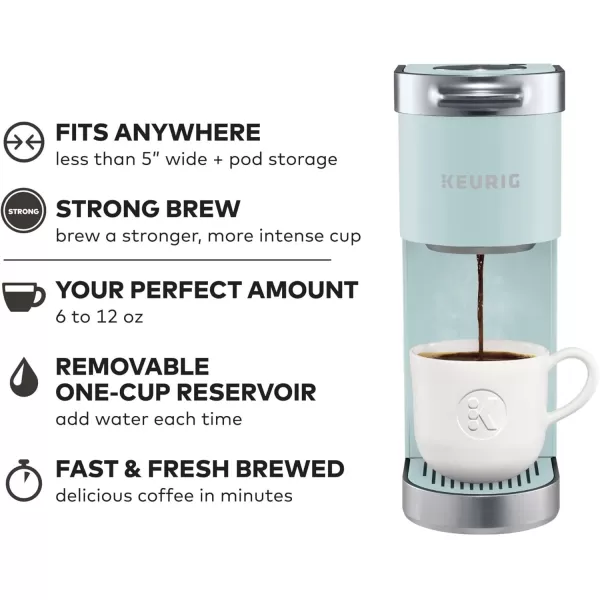 Keurig KMini Plus Single Serve KCup Pod Coffee Maker with 6 to 12oz Brew Size Stores up to 9 KCup Pods Travel Mug Friendly Matte BlackMisty Green