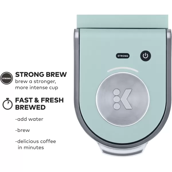 Keurig KMini Plus Single Serve KCup Pod Coffee Maker with 6 to 12oz Brew Size Stores up to 9 KCup Pods Travel Mug Friendly Matte BlackMisty Green