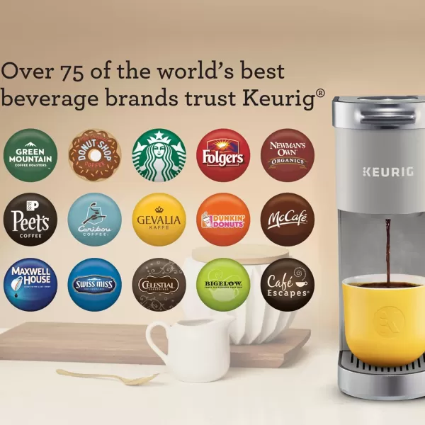 Keurig KMini Plus Single Serve KCup Pod Coffee Maker with 6 to 12oz Brew Size Stores up to 9 KCup Pods Travel Mug Friendly Matte BlackStudio Gray