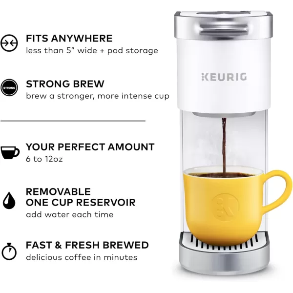 Keurig KMini Plus Single Serve KCup Pod Coffee Maker with 6 to 12oz Brew Size Stores up to 9 KCup Pods Travel Mug Friendly Matte BlackWhite