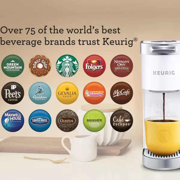 Keurig KMini Plus Single Serve KCup Pod Coffee Maker with 6 to 12oz Brew Size Stores up to 9 KCup Pods Travel Mug Friendly Matte BlackWhite