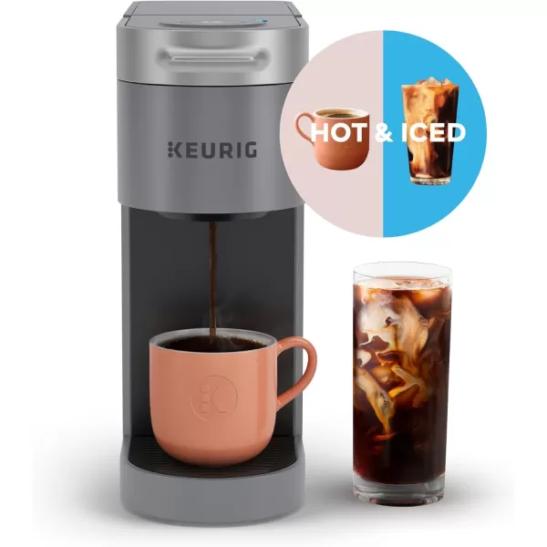 Keurig KSlim  ICED Single Serve Coffee Maker Hot and Cold Coffee Capabilities Brews 8 to 12oz Cups 46oz Removable Reservoir Gray