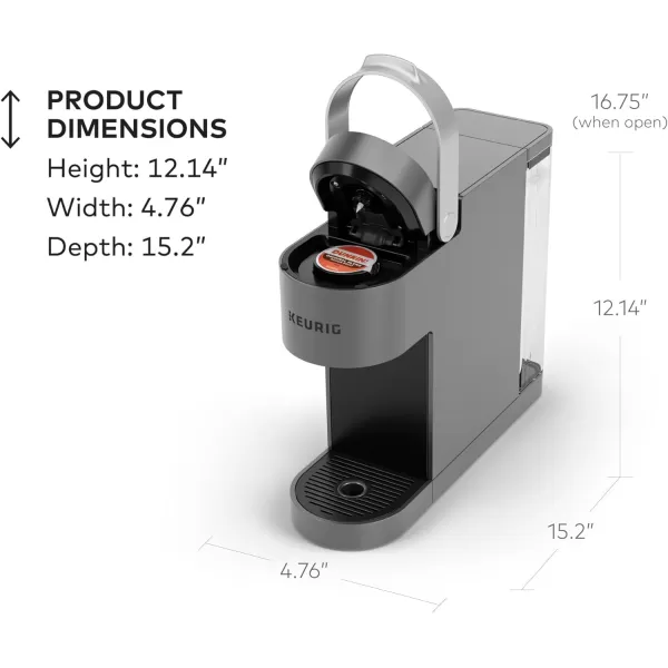 Keurig KSlim  ICED Single Serve Coffee Maker Hot and Cold Coffee Capabilities Brews 8 to 12oz Cups 46oz Removable Reservoir Gray