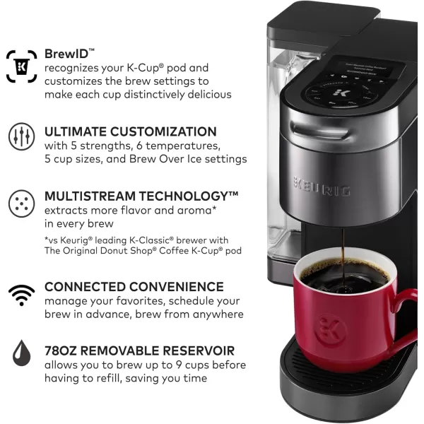 Keurig KSupreme Plus SMART Coffee Maker Single Serve KCup Pod Coffee Brewer BREWID and MultiStream Technology 78 OzBlack