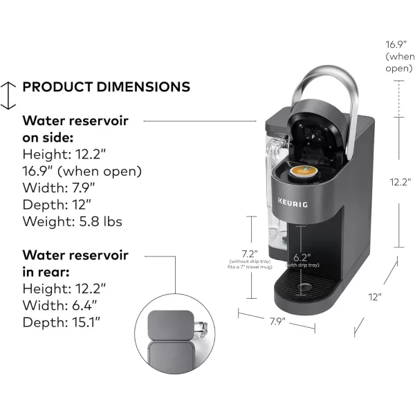 Keurig KSupreme SMART Single Serve Coffee Maker With WiFi Compatibility 4 Brew Sizes And 66oz Removable Reservoir Compatible with Alexa WhiteGray