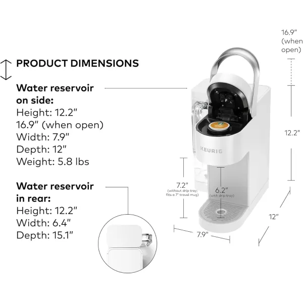 Keurig KSupreme SMART Single Serve Coffee Maker With WiFi Compatibility 4 Brew Sizes And 66oz Removable Reservoir Compatible with Alexa WhiteWhite