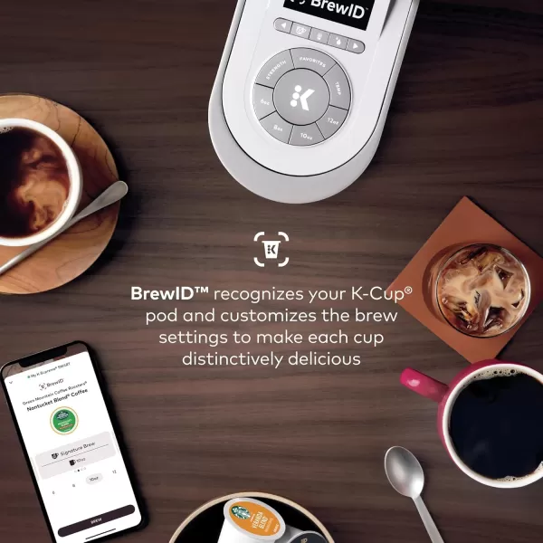 Keurig KSupreme SMART Single Serve Coffee Maker With WiFi Compatibility 4 Brew Sizes And 66oz Removable Reservoir Compatible with Alexa WhiteWhite