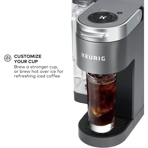 Keurig KSupreme Single Serve KCup Pod Coffee Maker MultiStream Technology 4 Brew Sizes 66oz DualPosition Removable Reservoir WhiteGray