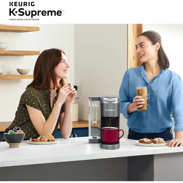 Keurig KSupreme Single Serve KCup Pod Coffee Maker MultiStream Technology 4 Brew Sizes 66oz DualPosition Removable Reservoir WhiteGray