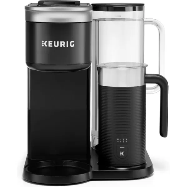 Keurig KCaf SMART Single Serve Coffee Maker with WiFi Compatibility Latte and Cappuccino Machine with BuiltIn Frother 6 Brew Sizes Compatible with Alexa BlackBlack