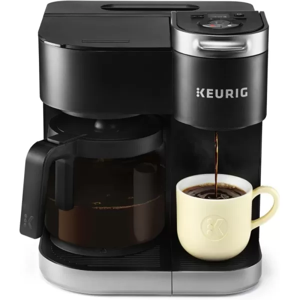 Keurig KDuo Single Serve KCup Pod ampamp Carafe Coffee Maker with Multiple Brew Sizes 60oz Removable Reservoir Programmable Auto Brew Carafe Gen 1 Black