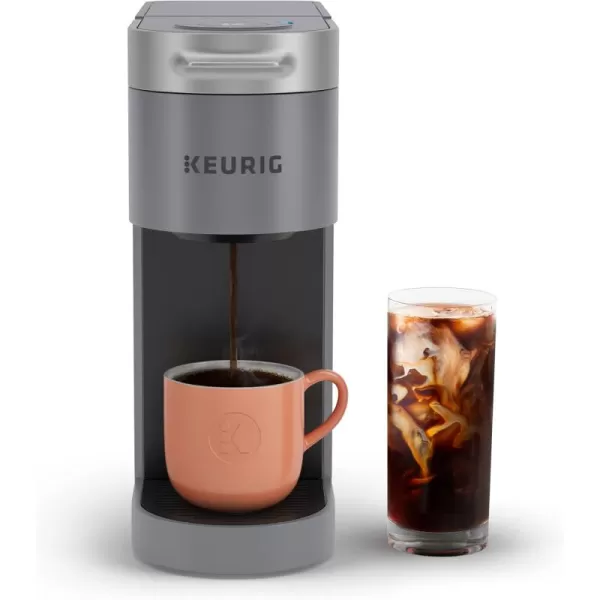 Keurig KSlim  ICED Single Serve Coffee Maker Hot and Cold Coffee Capabilities Brews 8 to 12oz Cups 46oz Removable Reservoir Gray