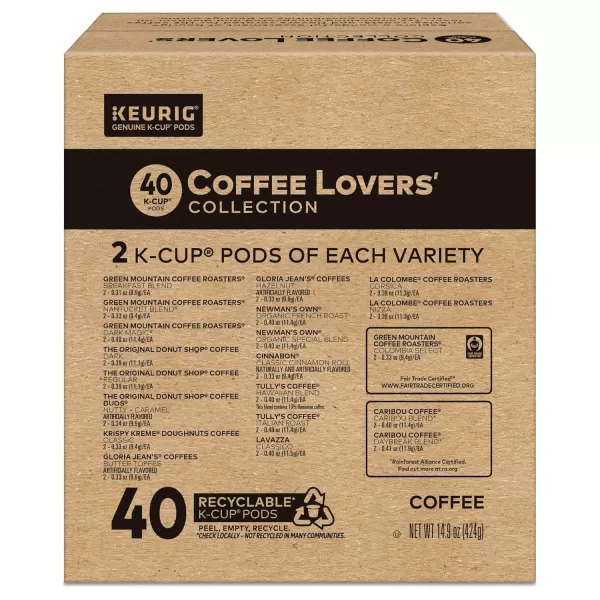 imageKeurig Entertainers Collection Variety Pack SingleServe KCup Pods 40 CountCoffee Lovers